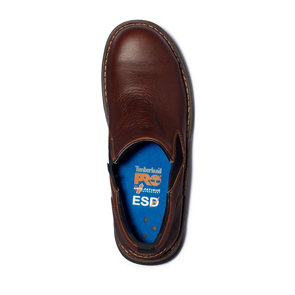 Zapatos De Seguridad Timberland Hombre Pro® Gladstone Esd Steel Toe Slip-On Marrones - Chile NOP-810